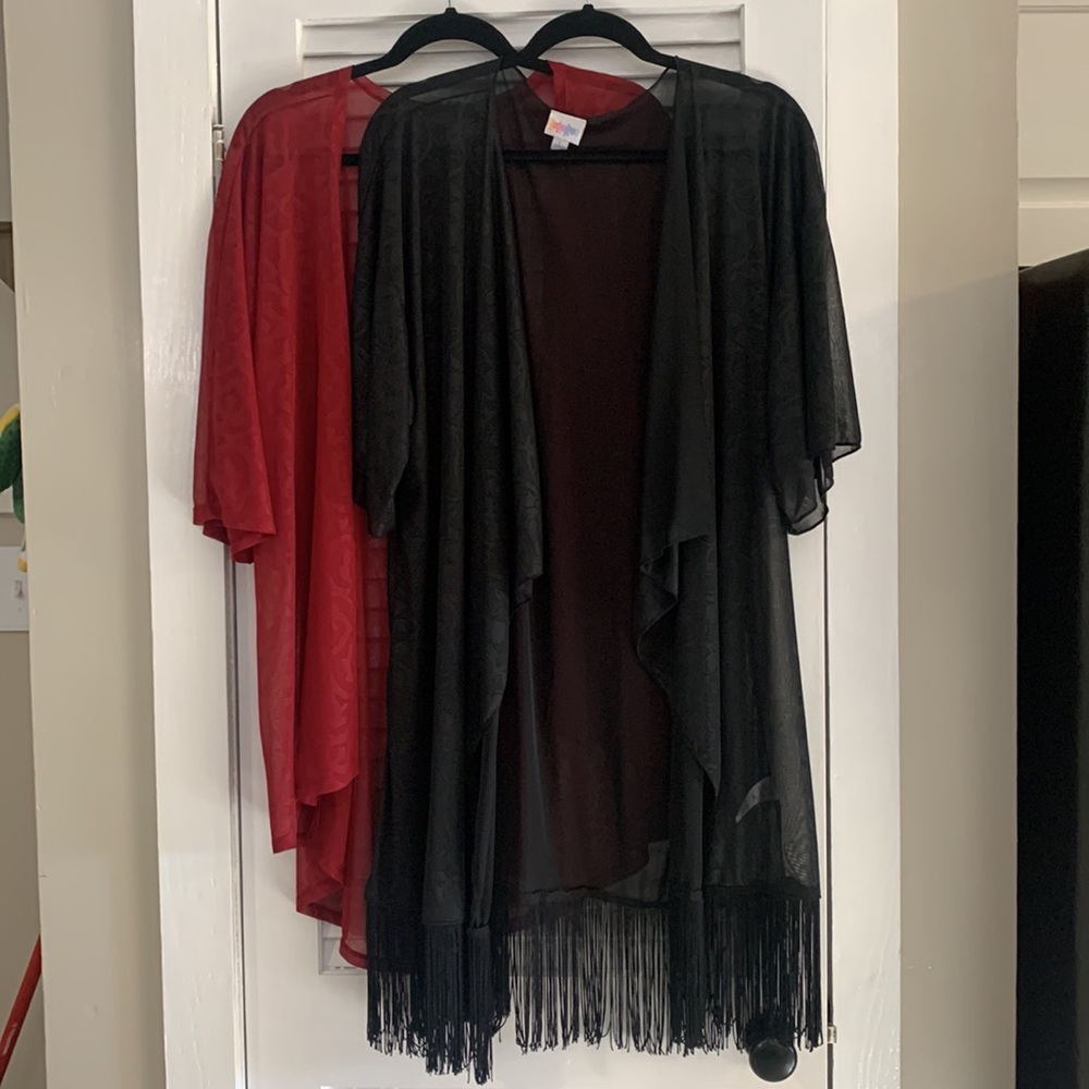 Lularoe Lindsey New Black Large & Maroon Small